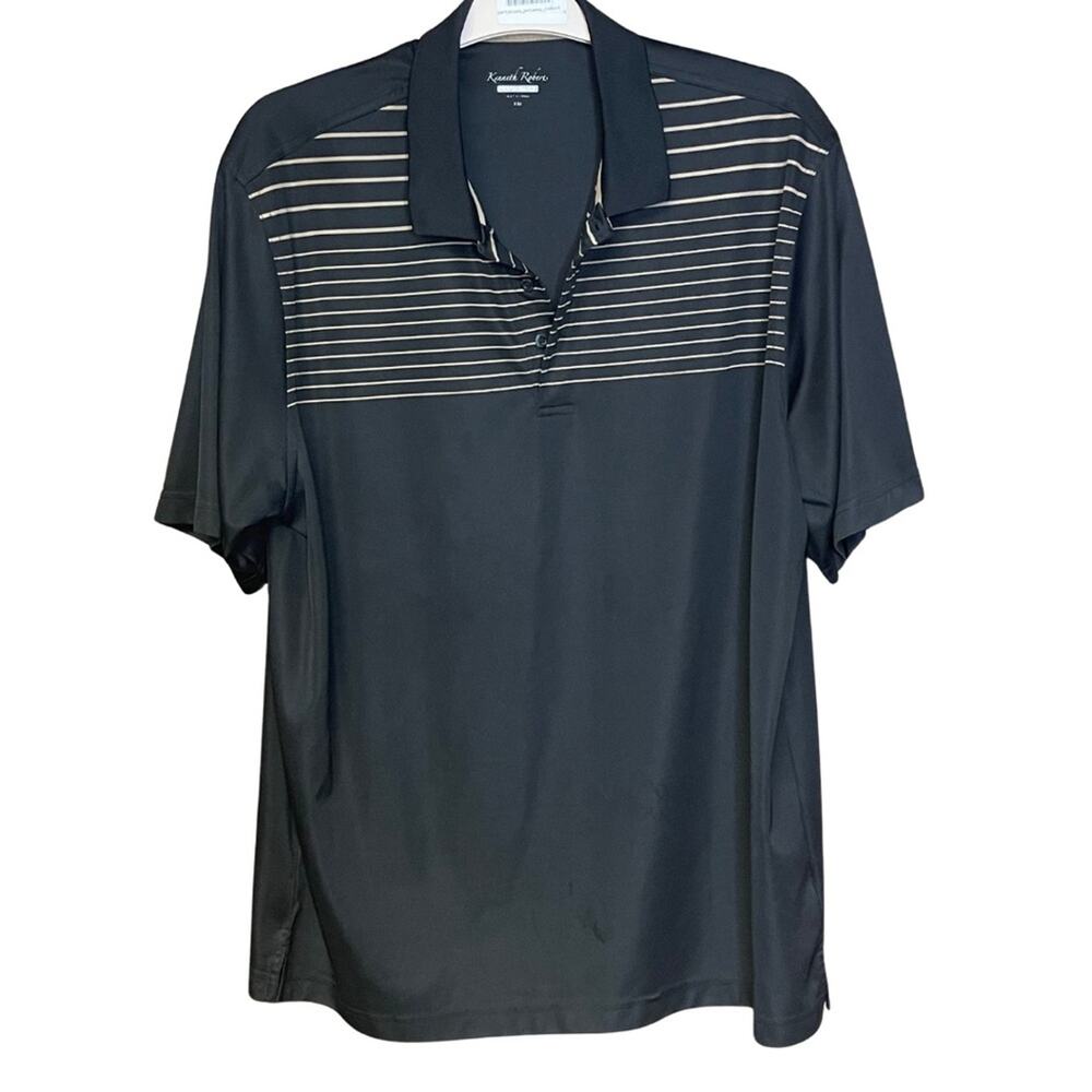 Kenneth Roberts men’s polo lightweight gold shirt black tan comfy size XXL